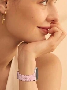 花卉雕刻表带，兼容 40mm、38mm、41mm、42mm、44mm、45mm、46mm、49mm 表盘尺寸，女士款；玫瑰色运动硅胶表带，兼容 Series 11、10、9、8、7、SE、Ultra、6、5、4、3、2、1。 - 粉砂色 - 查看 9