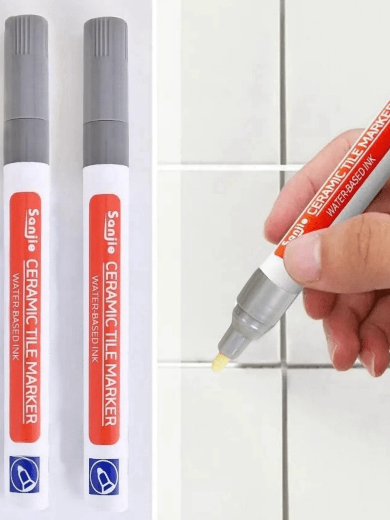 2 Stück/1 Stück - Keramikfliesengrout-Stift zum Farbwechsel, Reparatur, Schimmelschutz und Wasserdichtigkeit von Küchen- und Badezimmerfugen, Aufkleber, Wandtattoo, Vinyl-Aufkleber für Heimdekoration, Frühlingsdekoration zum Auffrischen Ihres Zuhauses, Rama Dekorationsaufkleber