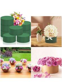 8 cm Mousse florale ronde verte de haute qualité, mousse pour arrangement floral réutilisable, argile florale absorbant l'eau, convenant aux bouquets humides et secs. Parfait pour les mariages, les demandes en mariage, les fêtes, les anniversaires, les jardins, la décoration de la maison et la décoration de la Saint-Valentin. Pour la décoration centrale de table de fête, les arrangements de fleurs fraîches et artificielles, les cadeaux de festival DIY et l'art floral DIY.