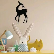 1pc Running Deer Women Holding Cats Metal Wall Art Decor Waterproof And Rust-Proof Metal Wall Decoration For Home Living Room Bedroom Restaurant Father's Day Mother's Day Valentine's Day Christmas Wedding Anniversary Graduation Season Housewarming Gift