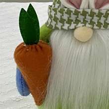 Gnomo de conejito de Pascua, decoración de zanahoria, muñeco escandinavo sin rostro Nisse, adorno de mesa para el hogar - Verde - Ver 5