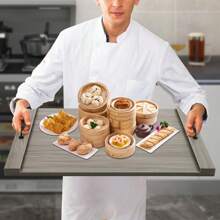Noodle Board Stove Cover-Wood Stove Top Covers W/Handles For Electric Stove - 灰色 - 查看 7
