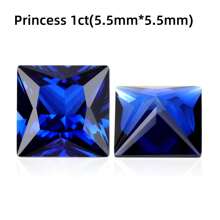 Una gema de zafiro de corte princesa 100% cultivada en laboratorio para hacer dijes, materiales avanzados para hacer joyas DIY