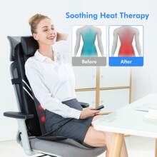 Shiatsu Back Massager With Heat, Full Body Massage Seat Cushion, Massage Chair Pad Gifts - Black - View 4