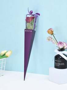 10 piezas, caja de embalaje para ramo de flores, caja individual para clavel, embalaje de flores, caja para rosa, caja de regalo, decoración de flores para el Día de San Valentín, decoración de boda, fiesta de boda, suministros de boda, regalos de boda (sin flores, el color de la cinta de la fuente es aleatorio)