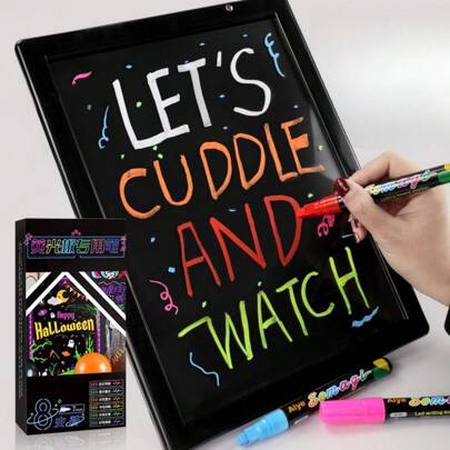 1 ST/6 ST/8 ST 7 mm gekleurde graffiti-pennen, uitwisbare pennen voor fluorescerende/glazen panelen, DIY-verfkleurige pennen, wateroplosbare reclamestiften die gemakkelijk uitwisbaar zijn, geschikt voor gebruik in etalages, bars, supermarkten en andere plaatsen, geschikt voor diverse gladde oppervlakken zoals glas, keramiek, schoolborden, whiteboards, enz., terug naar school