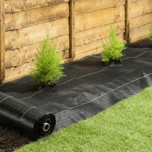 2m X 25m  Heavy Duty Grass Control Fabric Ground Cover Membrane Garden Mat Landscape - màu đen - Xem 10