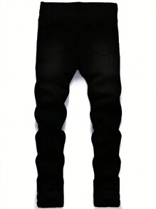 Fit Distressed Cotton Skinny Jeans With Slant Pockets