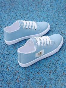 Women's Sneakers, Canvas Sneakers, Casual Sneakers, Simple And Versatile. - 藍色 - 查看 1