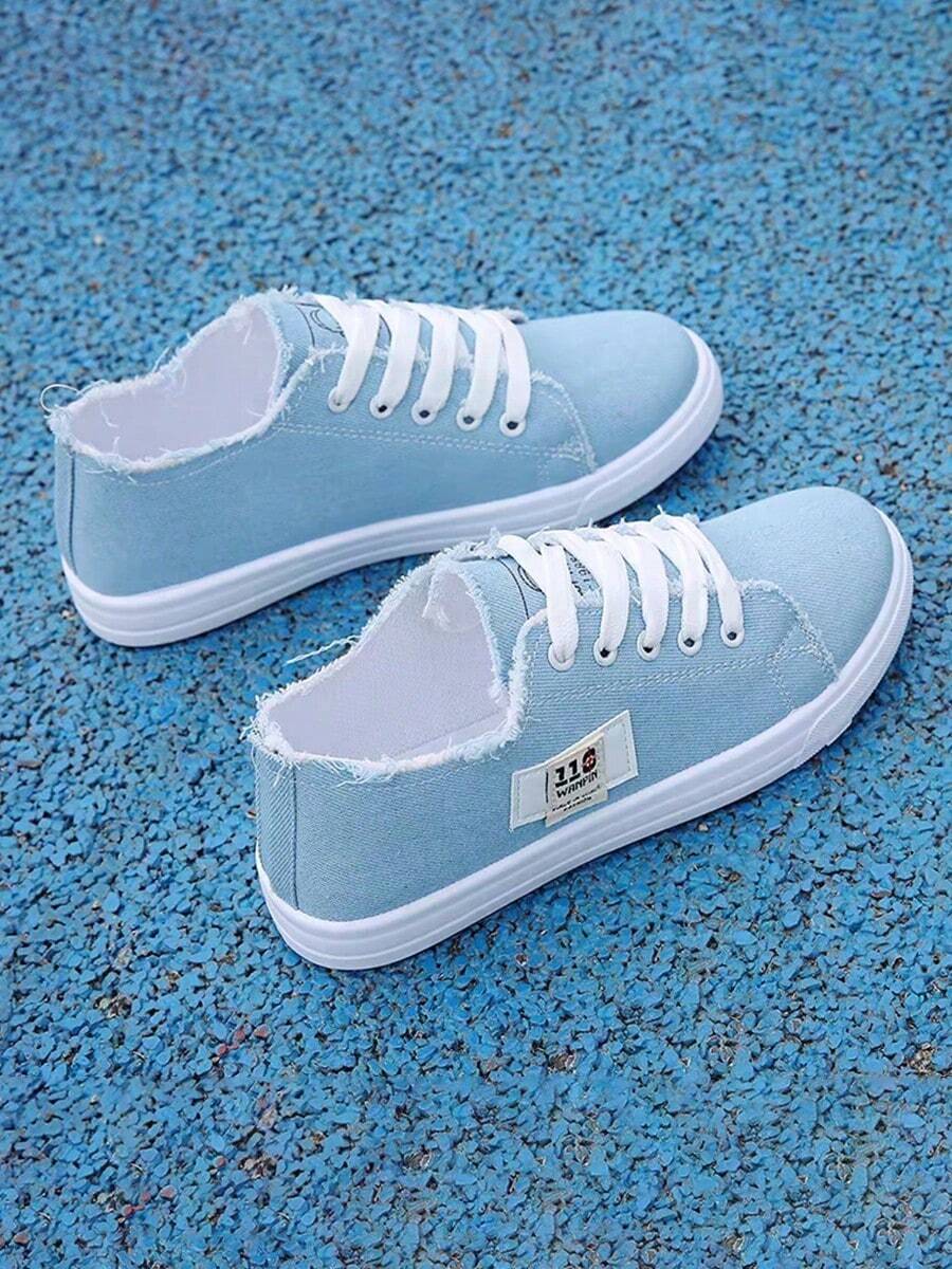 Women's Sneakers, Canvas Sneakers, Casual Sneakers, Simple And Versatile. - 藍色 - 查看 1