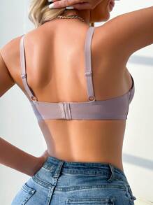 3pcs No-Trace Wire-Free Gathered Push-Up Seamless Back Smoothing Bra Set - Multicolor - View 5