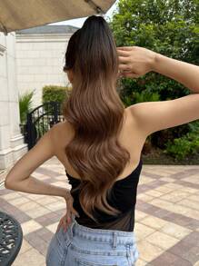 Claw Shaped Ponytail Extension Hair Accessory 26 Inch Burgundy Natural Wave Heat-Resistant Fiber Synthetic Ponytail Hair Piece, Suitable For Women's Christmas, Halloween Parties And Daily Use