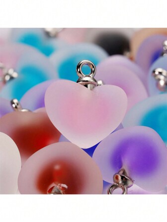 10 pièces Pendentif mode en forme de cœur en ABS, convient pour la fabrication de bijoux pour femmes, accessoires pour cheveux DIY, décoration de vêtements, sangles de téléphone