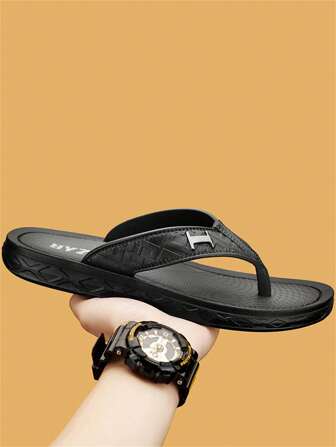 Men's Flip Flops Summer Outdoor Home Use Anti-Slip Odor Resistant Fashionable Thick Sole Beach Sandals