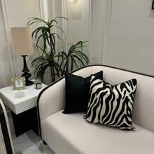 1pc Polyester Throw Pillow Cover, Multi-Color Abstract Texture, Geometric Lines, Zebra, Leopard Print, Black, Brown, Gold, Luxury Single-Sided High-Precision Jacquard, For Living Room, Sofa, Car, Home Decor, Party Decor (No Pillow Insert)