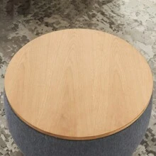 Round Storage Ottoman, 2 In 1 Function, Work As End Table And Ottoman, Dark Grey (25.5"X25.5"X14.5")