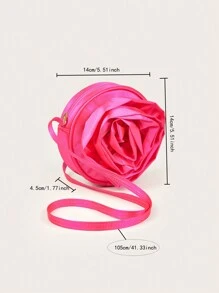 1pc Rose Flower Round Coin Purse, Mini Crossbody Shoulder Bag, Unique Design For - Crossbody Bags - View 8