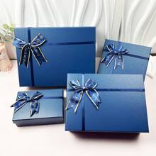1 pezzo, Scatola regalo con fiocco blu, confezione lussuosa e bella, scatola regalo rettangolare con fiocco elegante e atmosferica, adatta per rossetto, profumo, portafoglio, gioielli, tazza, tazza termica, tablet, scatola regalo, scatola regalo per matrimoni, scatola regalo per San Valentino, scatola regalo con fiocco per Capodanno, confezione cosmetici, la scatola regalo preferita per le feste. - Multicolore - Visualizzare 8