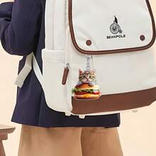 1 Piece, Cute Cat Burger Pendant, 2D Flat Acrylic Decorative Pendant, Ideal Gift For Keychain Accessories, Packaging Decorations, Anniversaries, And Valentine's Day.