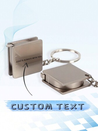 1 pièce Mètre ruban télescopique personnalisé en acier inoxydable - Fabriqué en alliage de zinc, un mètre ruban pratique et élégant - Avec un porte-clés, facile à transporter, un outil de mesure essentiel pour la vie quotidienne - Un cadeau surprenant pour les couples et les pères