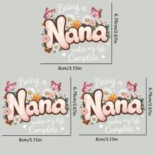 1pc/2pcs/3pcs Vinyl Heat Transfer Stickers, Hot Melt Patches That Say 'Being A Grandma Is So Good', Suitable For DIY T-Shirts, Jeans, Bags, Pillows, Backpacks, And Hoodies - Including Clothing Decorations With Sunflower And Butterfly Designs | Simple Appearance | Washable Stickers - Multicolor - View 4