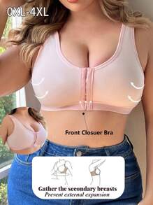 Plus Size Comfortable Wireless Front Closure Bra