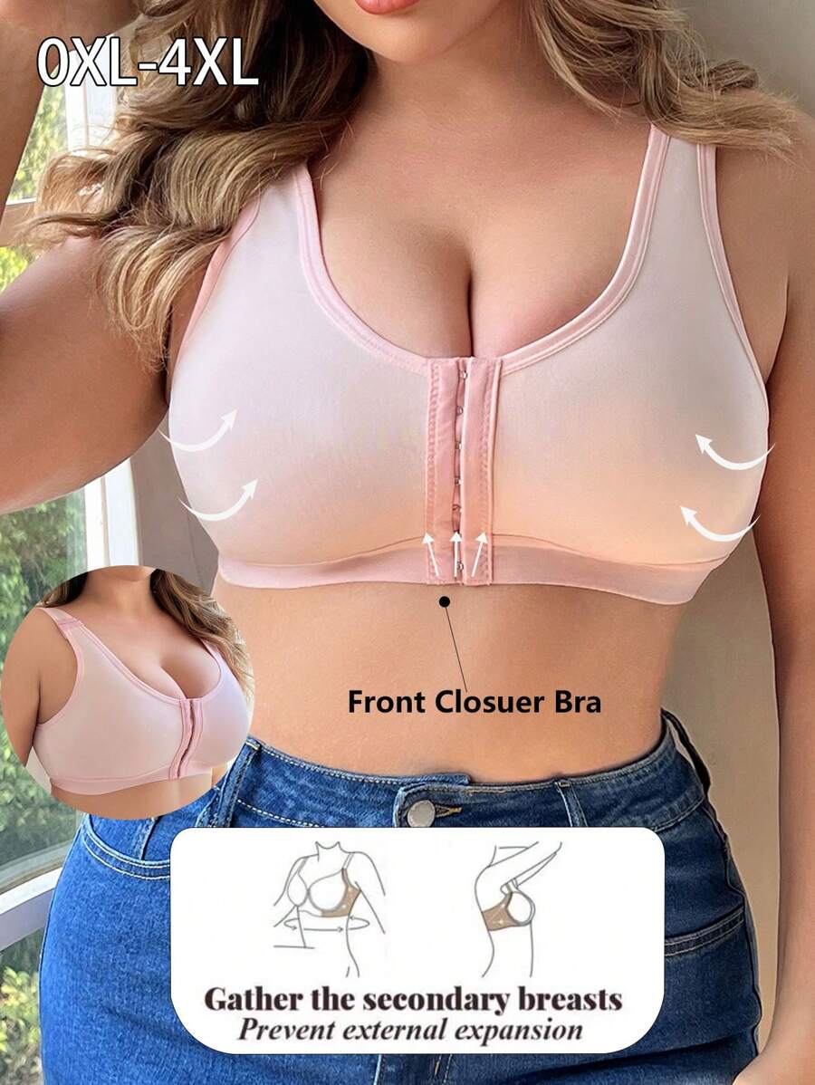 Plus Size Comfortable Wireless Front Closure Bra