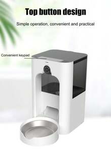 1pc New USB Powered Pet Smart Camera With Adjustable Lens, 135oz/4L Capacity Automatic Pet Feeder With Stainless Steel Bowl, APP Controlled, Stylish Design, Suitable For Multiple Scenes (Living Room, Balcony, Bedroom, Outdoor) - 4L - View 9