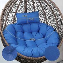 Soft Hanging Egg Chair Seat Cushion ONLY Thick Swing Egg Chair Pad Cushion Soft Hammock Replacement Pad With Headrest For Indoor Outdoor Garden Patio - Xanh đậm - Xem 10
