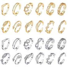 Fashionable And Elegant Metallic Gold Silver Adjustable Open Toe Ring Toe Ring Suitable For Summer Beach Tourism Women's Foot Jewelry - Multicolor - View 11