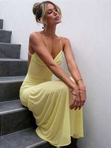 Women's Sexy V-Neck Backless Tied Front Sleeveless Mini Dress,Summer