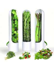 1 pieza Botella para preservar vegetales, botella para preservar hierbas, botella de almacenamiento de hierbas, utensilios de cocina para el hogar, botella para preservar vegetales frescos para almacenar cilantro, menta, perejil, espárragos, artículos de cocina