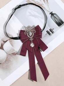 1 pièce Broche vintage avec nœud, ornée de strass brillants et d'une croix, pour femmes. Broche multifonctions pour foulard, convient pour l'école, les fêtes, les représentations sur scène, l'accueil - A - Voir 15