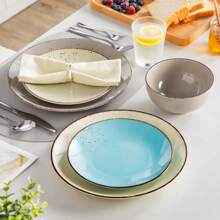 vancasso Servizio da tavola in ceramica 12 pezzi in diversi colori per 4 persone - Multicolore - Visualizzare 3
