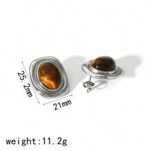 VKHK 1 Paar 18K vergoldete Edelstahl Ohrringe mit Natursteinen und Kunstperlen, geeignet für Damen Alltag und Hochzeit, Geschenk