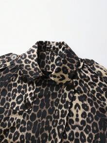 Risissida Women's Leopard Print Commuter Jacket - Lightweight Spring/Autumn Jacket, Regular Fit Comfortable And Fashionable Outerwear - Black - View 5