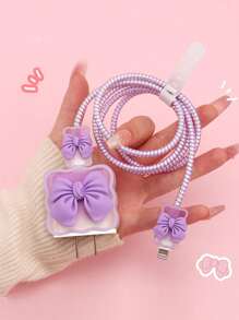 6 件蝴蝶设计电缆整理器和保护器套装 - 彩色 - 查看 4