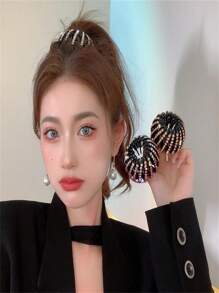 Rhinestone Bird/Nest Hair Clip Ponytail Expansion/Accessories - 1 peca aleatório - 查看 6