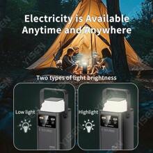 Yisen Power Bank 60000mAH 100000mAH Portable Battery Fashion Ultra Large Capacity Power Bank Fast Charging Built-In 4 Cables LED Light - Màu be - Xem 9