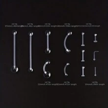 3pcs Clear Piercing Retainers Nose Tongue Nipple Belly Rings Eyebrow Lip Nose Studs Cartilage Tragus Earring Retainer Industrial Bar Plastic Piercing Jewelry - Invisible Nose Stud - View 6