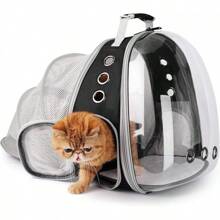 Cat Carrier Backpack, Bubble Expandable Backpack Carrier, Pets And Small Dogs,Airline-Approved, Designed For Travel, Hiking, Walking & Outdoor Use (Front Expandable-Pink)