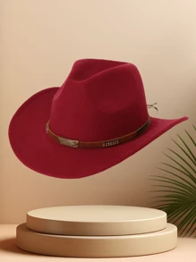 1 szt. Jednolity kolor metaliczny nit kontrastowy kolor kokarda kowbojski kapelusz zachodni unisex na podróże swobodny festiwal jazzowy kapelusz, odpowiedni do codziennego użytku - Wielokolorowe - Zobacz 20