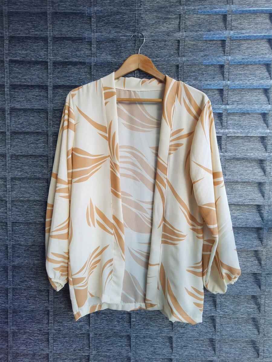 Women's Kimono Blouse Cardigan Kimono Dune Beach Cover-Up New Year Red And Yellow - 葉子米 - 查看 1