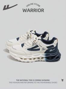 WARRIOR 1 Pair Men's Light Weight Breathable Mesh Sports Shoes, Lace-Up Front, Thick Sole, Low-Top Casual Outdoor Sneakers