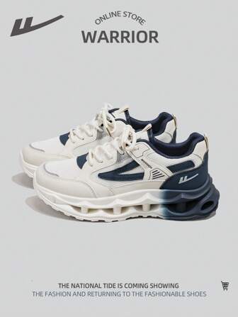 WARRIOR 1 双男式轻质透气网眼运动鞋，系带前部，厚底，低帮休闲户外运动鞋