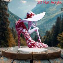 Valentine's Day High Heels Lady Decorations 2D Flat Acrylic Table Top Decor Office TV Cabinet Desktop Decoration Ornaments