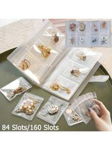 1 套，84/160 件防氧化珠宝收纳抽屉整理袋，透明项链手链戒指支架展示架