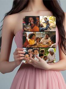 1pc Customized Couple/Family/Pet Photo 10-Piece Collage Shockproof Protective White Tablet Case Compatible With Ipad Pro 13 & Air 13 - White - View 9