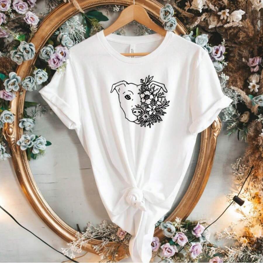 PITBULL Shirt  Animal Lover Shirt  Gifts For Animal Lovers  Cute Animal Shirt  Dog Shirts  Pet Shirt  Dog Mom Shirt - White - View 1