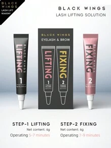 BLACKWINGS 1 par de solución para rizado de pestañas, 1 pieza de 6g de pegamento para rizado de pestañas, rizador de pestañas de silicona, vara para levantamiento de pestañas, herramientas de belleza y maquillaje, almohadillas reutilizables para levantamiento de pestañas